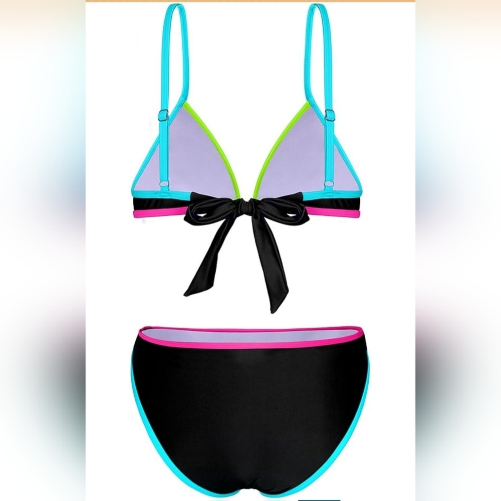Chic Black Bikini with Neon Accents - Picture 6 of 6